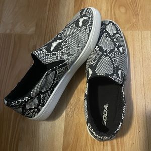 Soda Snakeskin Slip On Sneakers